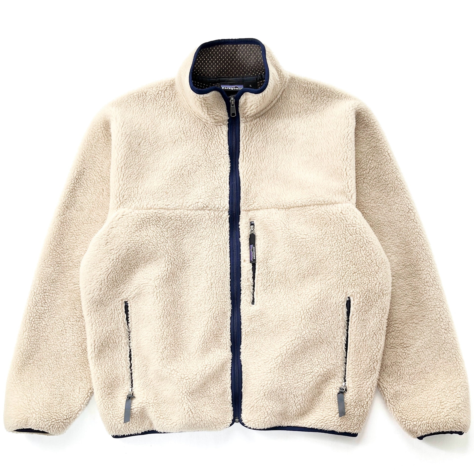 1999 Patagonia Made In The U.S.A. Retro Pile Cardigan, Natural (XL)