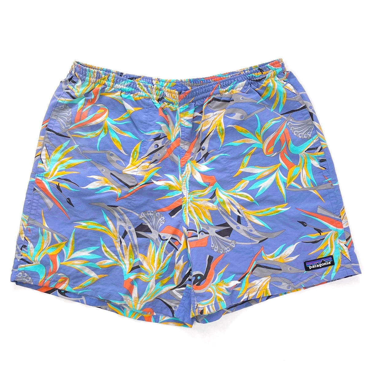 2016 Patagonia Mens 5” Nylon Printed Baggies Shorts, Piton Paradise: Violet (S)