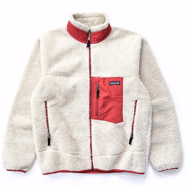 2007 Patagonia Classic Retro-X Fleece Jacket, Natural & Red (M)