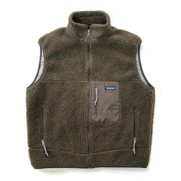 2001 Patagonia Made In The U.S.A. Retro-X Fleece Vest, Brown Olive (XXL)