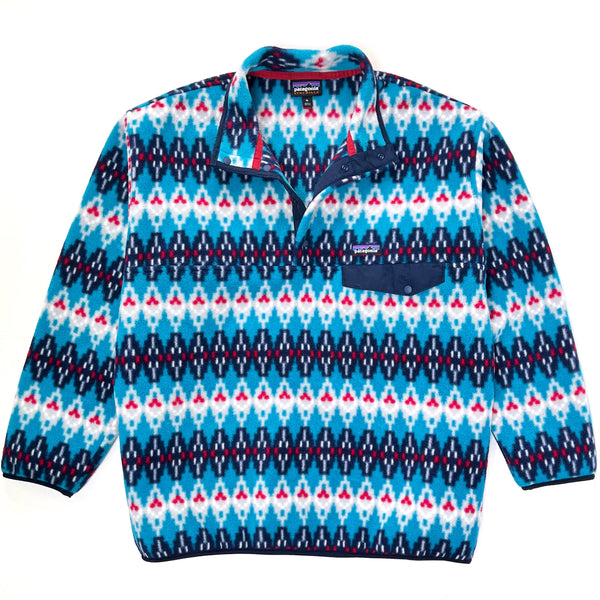 2016 Patagonia Printed Synchilla Snap-T, Forest Carpet: Deep Sea Blue (XL)
