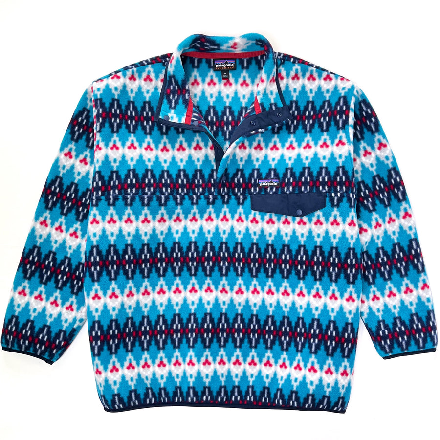 2016 Patagonia Printed Synchilla Snap-T, Forest Carpet: Deep Sea Blue (XL)