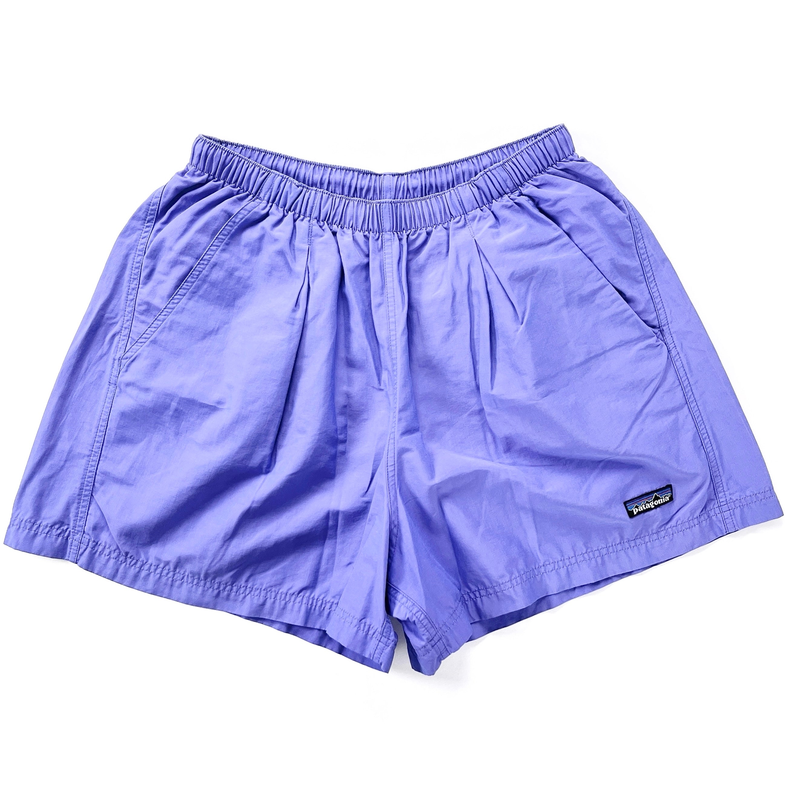 1999 Patagonia Womens 4” Nylon Baggies Shorts, Faded Light Purple (L)