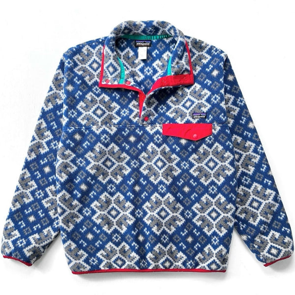 2013 Patagonia Printed Synchilla Snap-T, Aurora: Channel Blue (M)