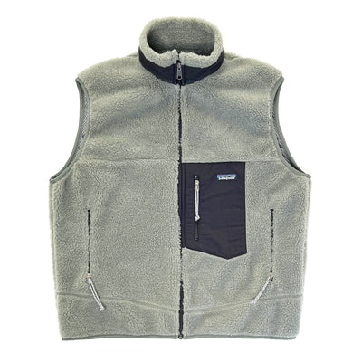 1999 Patagonia Classic Retro-X Fleece Vest, Eucalyptus & Black (XL)