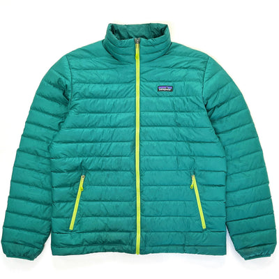 2015 Patagonia Recycled Polyester Down Jacket, Jade Green / Neon Green (L)