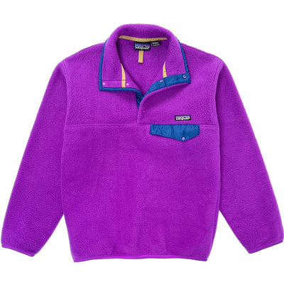 1992 Patagonia Synchilla Snap-T Fleece Pullover, Bright Purple & Cobalt (XS)