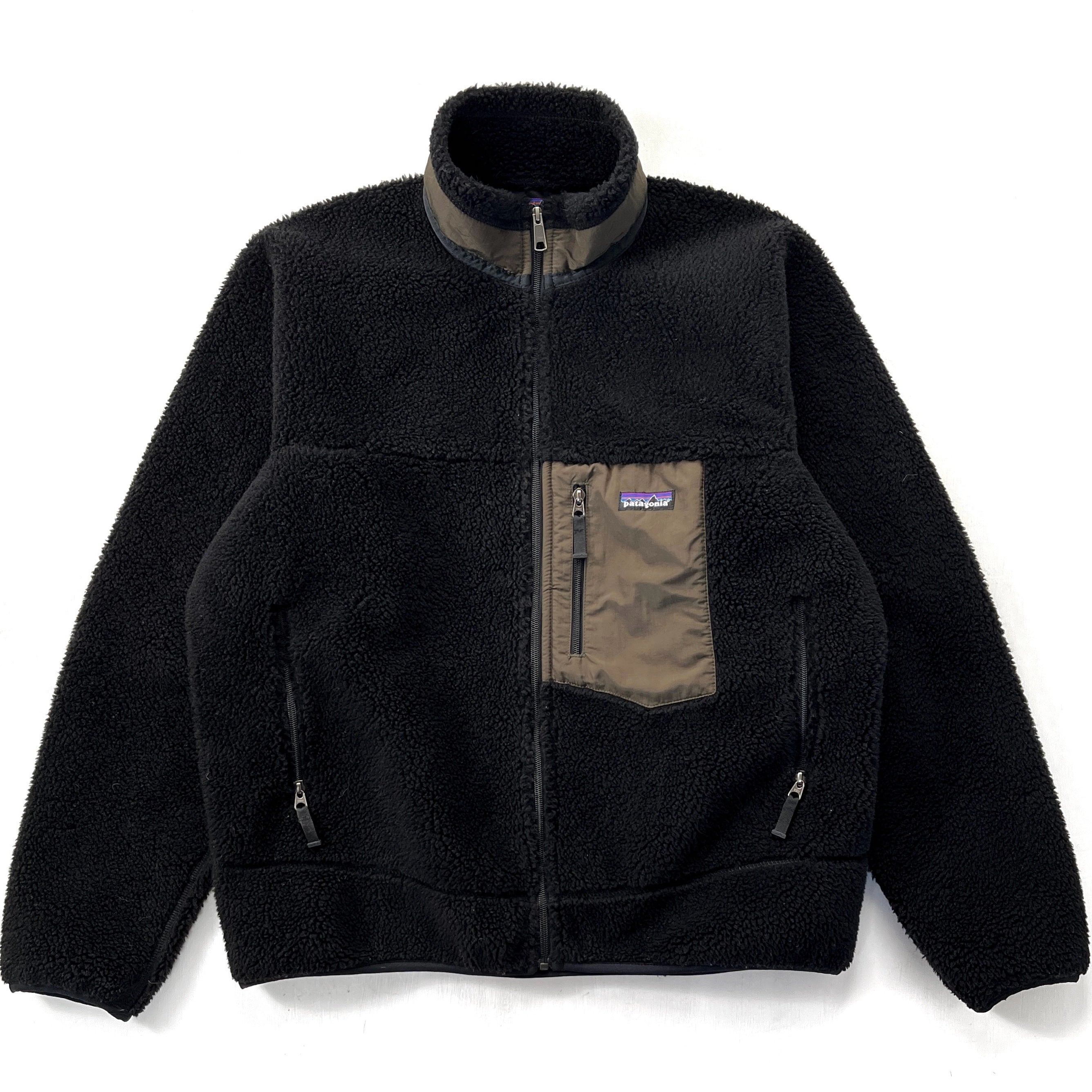 2009 Patagonia Classic Retro-X Fleece Jacket, Black & Gravel (L)