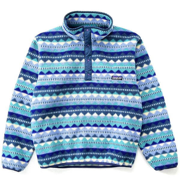 1991 Patagonia Made In The U.S.A. Printed Synchilla Snap-T Pullover, Diamonds (M)