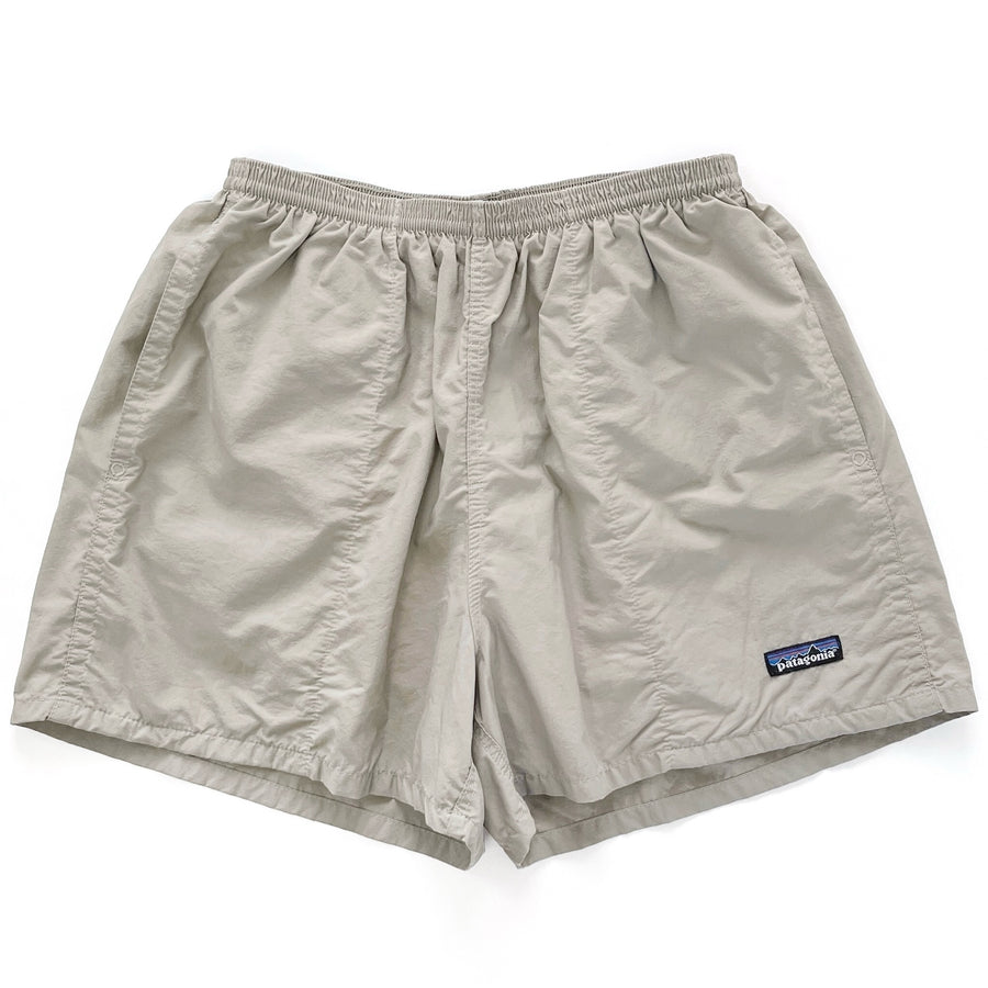 1998 Patagonia Mens 3.5” Nylon Baggies Shorts, Light Stone (M)