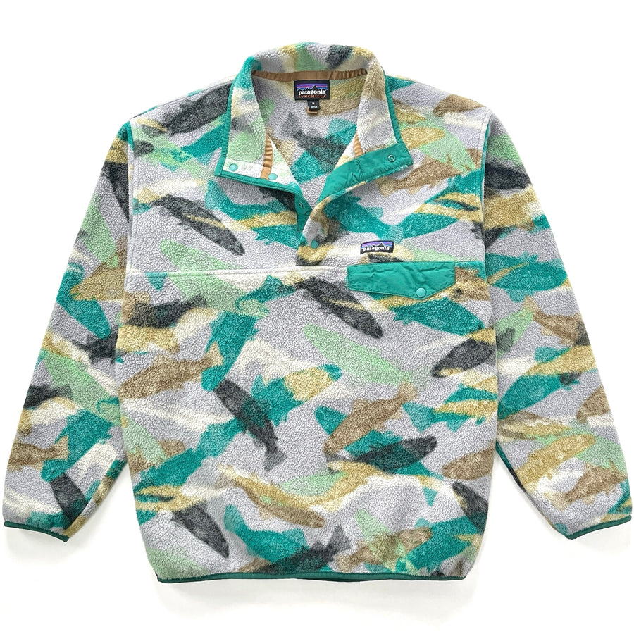 2016 Patagonia Printed Synchilla Snap-T, Trout Tails: Legend Green (M/L)