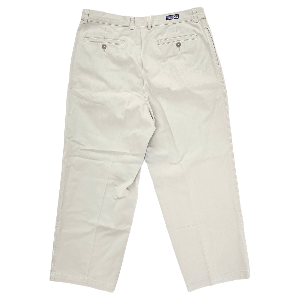 1999 Patagonia Mens Pleated Cotton Twill Pants, Light Stone (36)