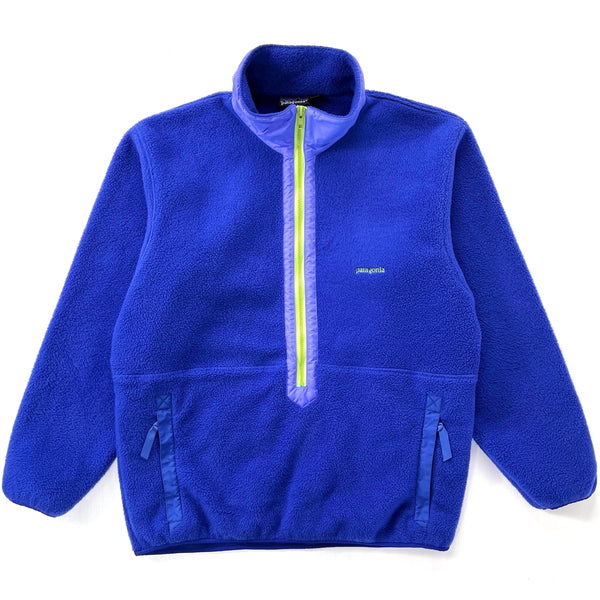 1989 Patagonia Made In The U.S.A. Synchilla Half-Zip Fleece Sweater, Cobalt (L)