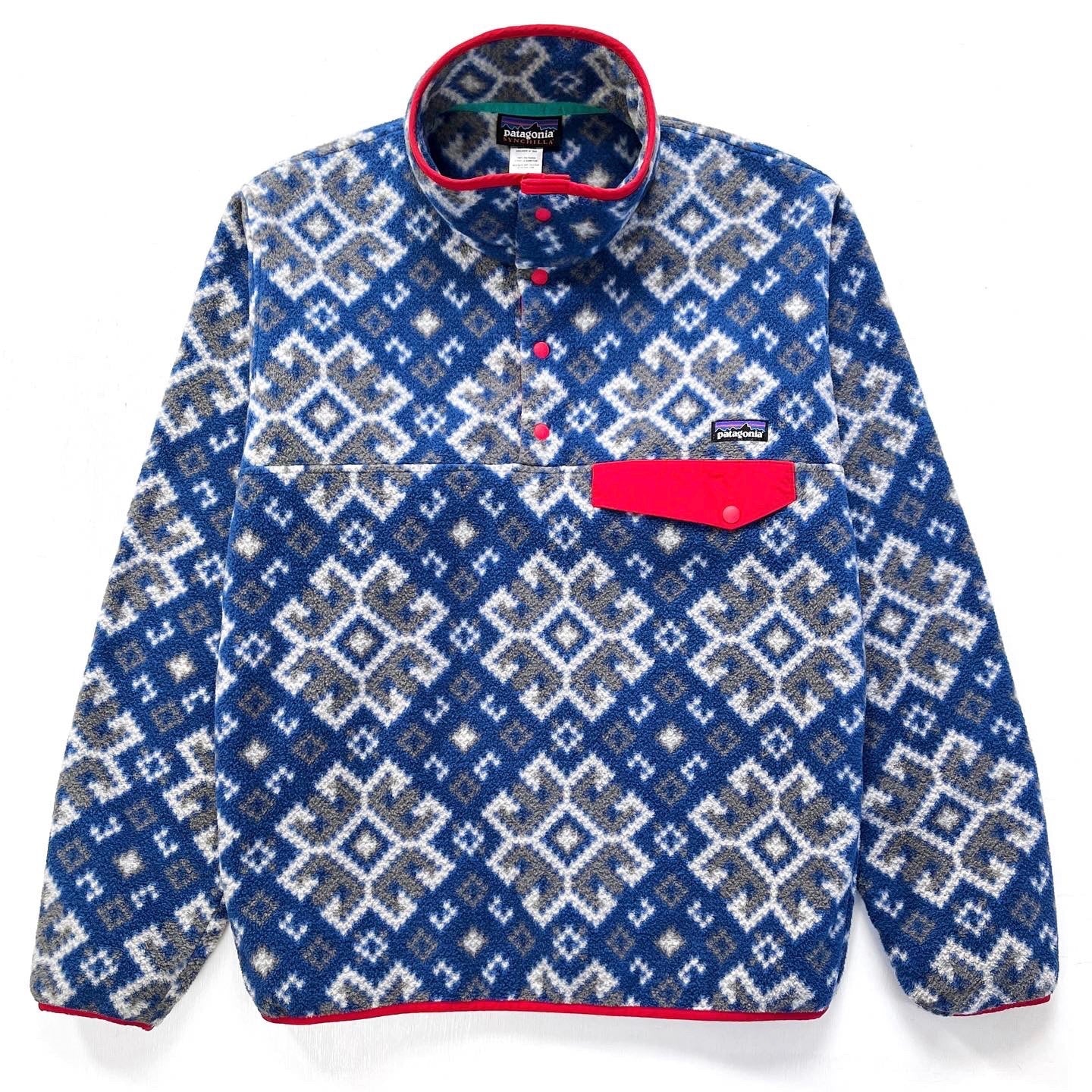 2013 Patagonia Printed Synchilla Snap-T, Aurora: Channel Blue (S)