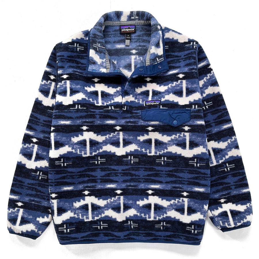 2018 Patagonia Printed Synchilla Snap-T, Shepard Knit: Stone Blue (S)