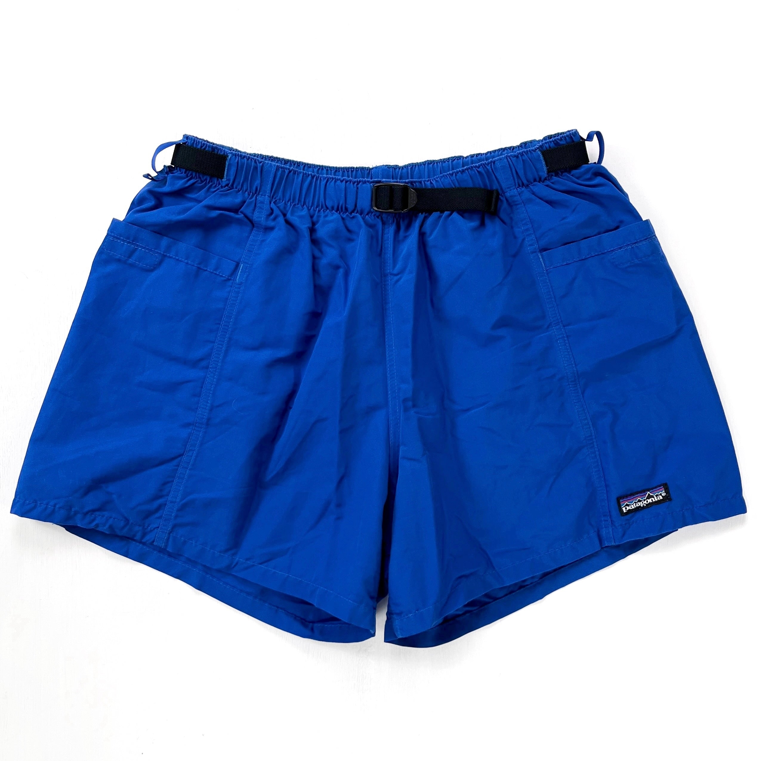 1989 Patagonia Made In The U.S.A. 4” Belted River Shorts, Cobalt (L)