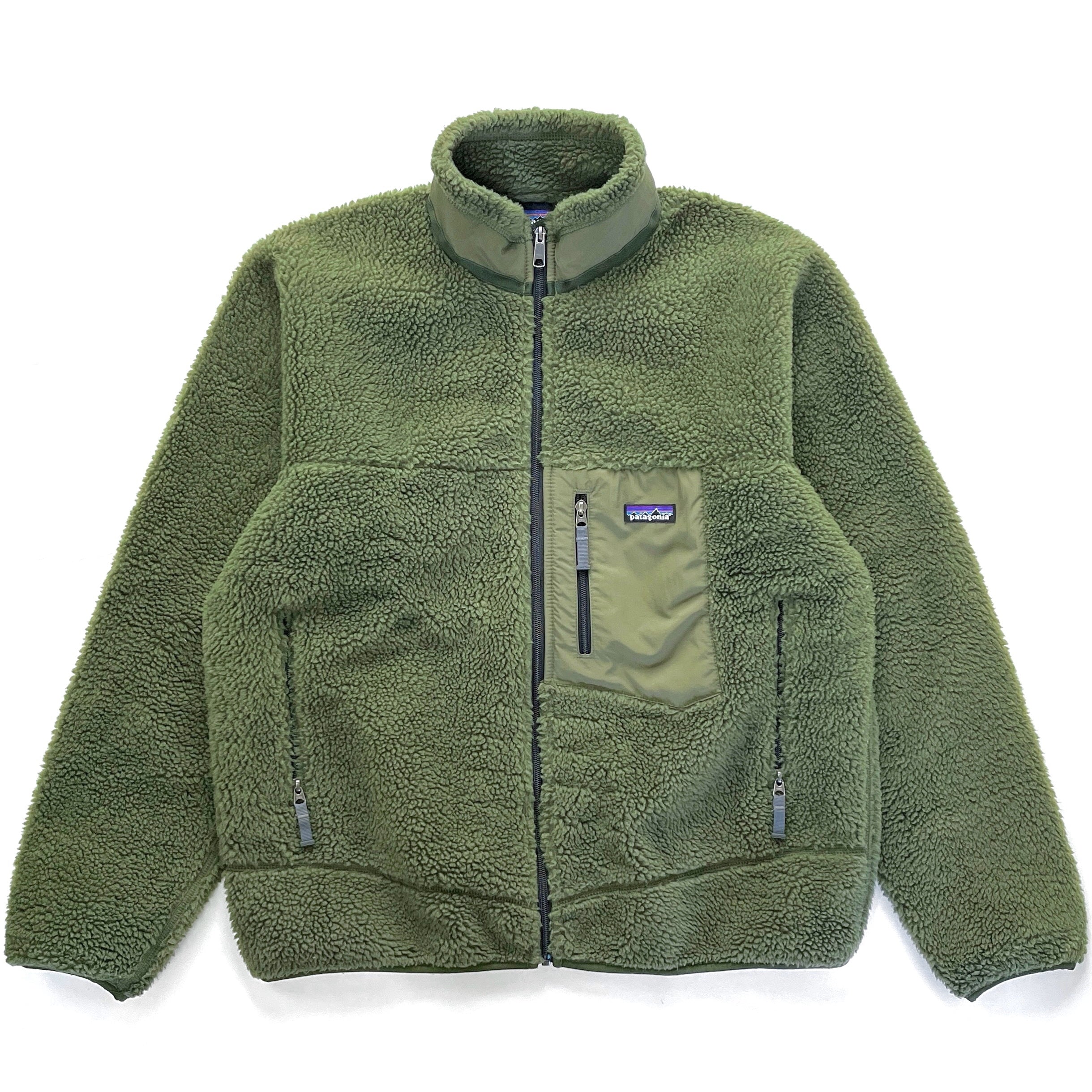 2008 Patagonia Classic Retro-X Fleece Jacket, Loden Green / Retro Khaki (L)