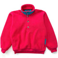 1990 Patagonia Made In The U.S.A. Collared Synchilla Sweater, Lobster Red (S)