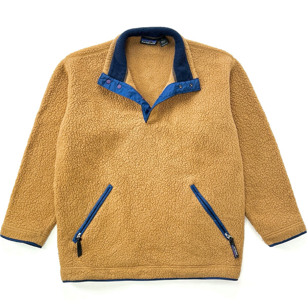 1995 Patagonia Synchilla Big-T Shearling Fleece Pullover, Camel Brown (S/M)