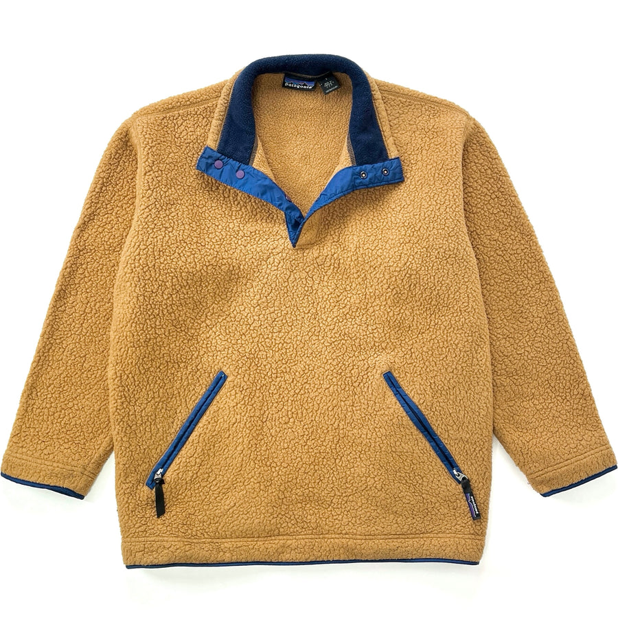 1995 Patagonia Synchilla Big-T Shearling Fleece Pullover, Camel Brown (S/M)