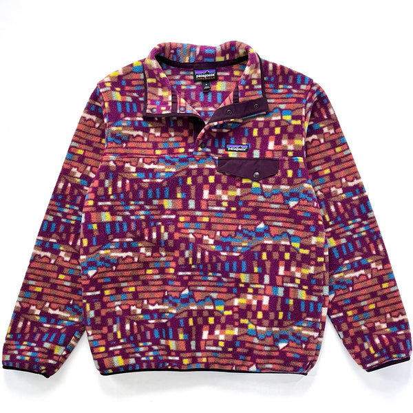 2023 Patagonia Womens Printed Synchilla Snap-T, Fitz Roy Patchwork: Plum (M)