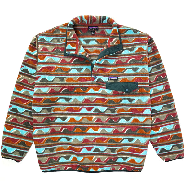 2016 Patagonia Printed Synchilla Snap-T Fleece Pullover, Delta: Cinder Red (XL)