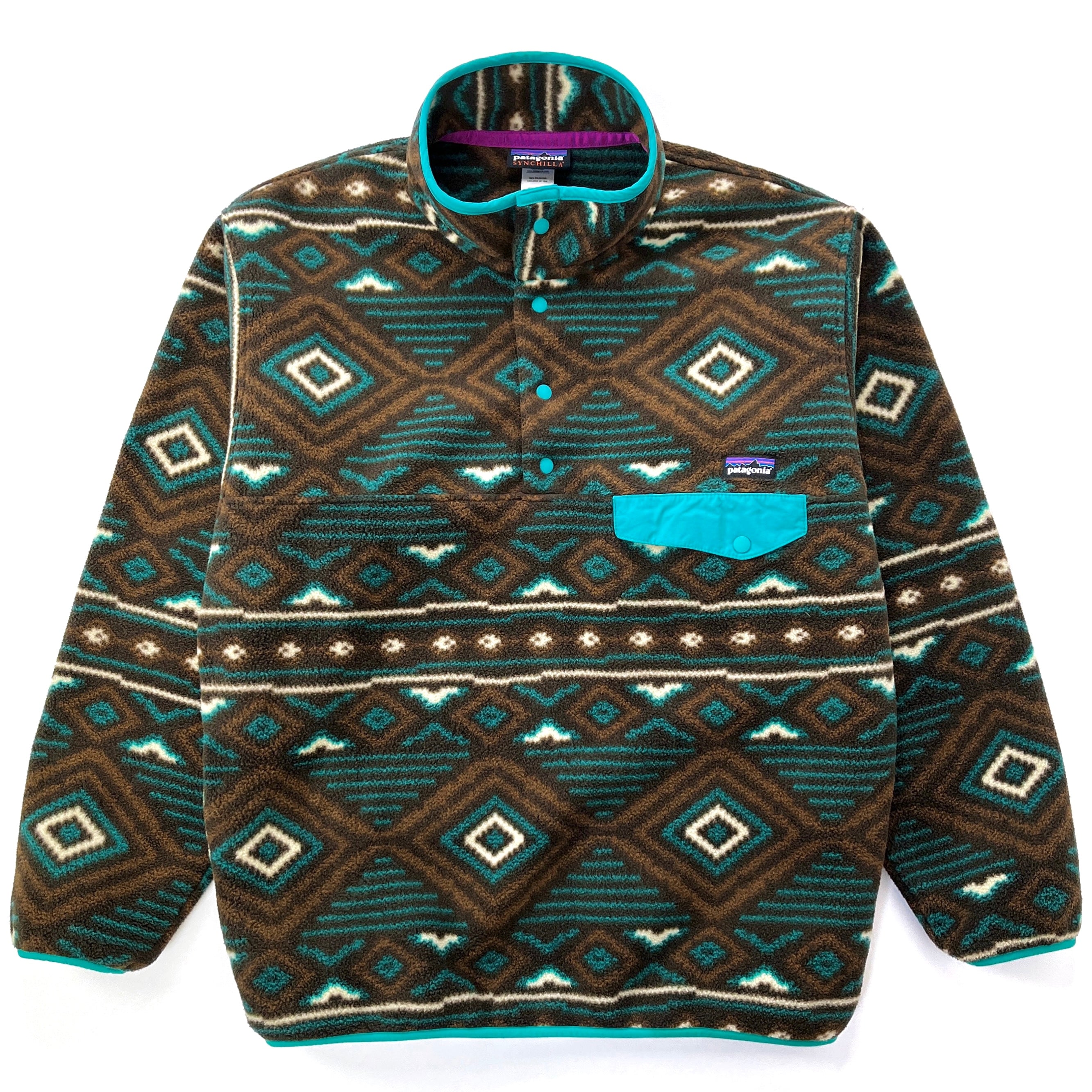 2012 Patagonia Printed Synchilla Snap-T, Eyota: Dark Walnut (M)