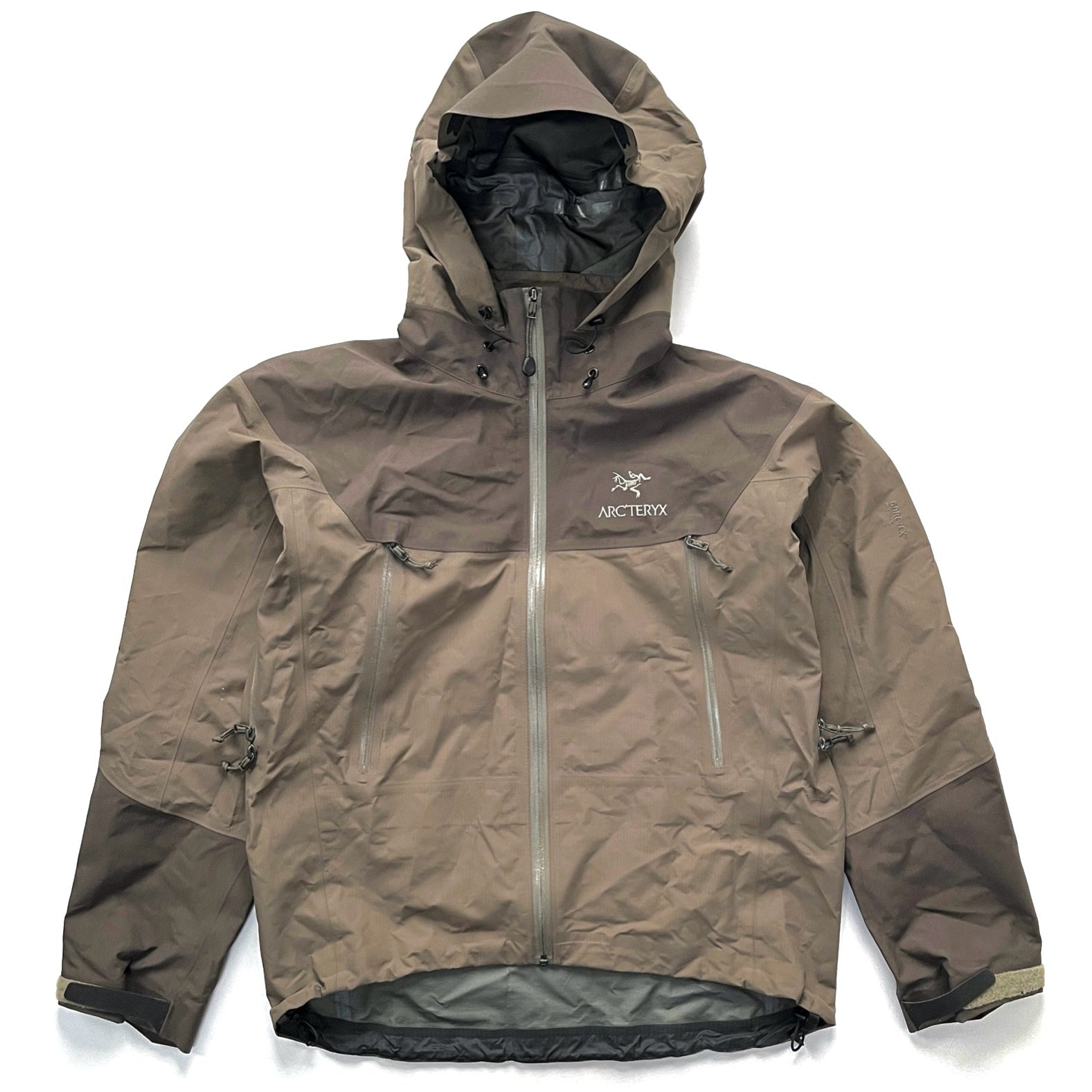 2010s Arc'teryx Mens Beta AR Two-Tone Gore-Tex Jacket, Tan / Brown
