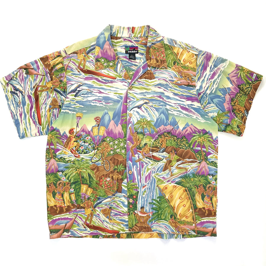 Patagonia (Vintage) — 1994 Patagonia Limited Edition Pataloha Print Shirt, Paradise: Multi Hue (XL)