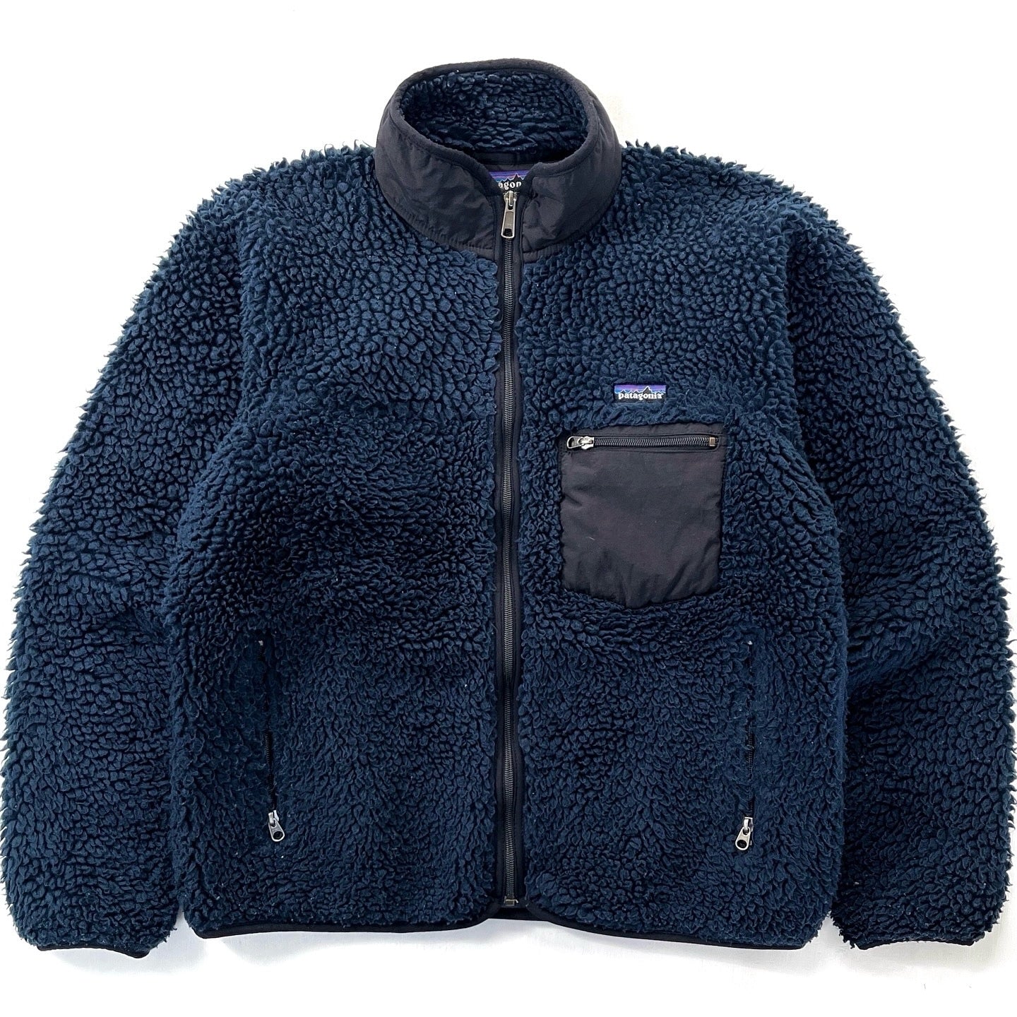 2002 Patagonia “Deep Pile” Classic Retro Cardigan, Navy Blue (M)