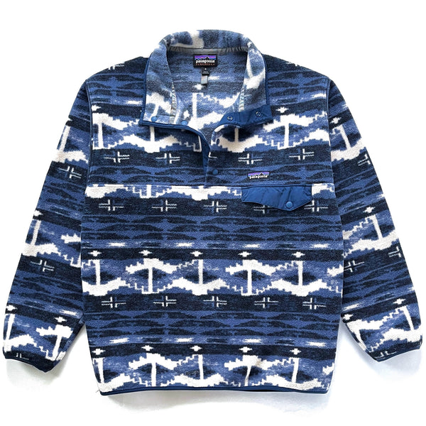 Patagonia (Modern) — 2018 Patagonia Printed Synchilla Snap-T Pullover, Shepard Knit: Stone Blue (M/L)
