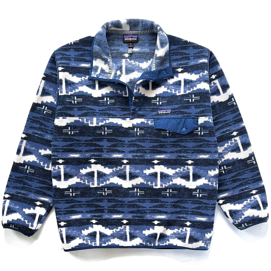 Patagonia (Modern) — 2018 Patagonia Printed Synchilla Snap-T Pullover, Shepard Knit: Stone Blue (M/L)