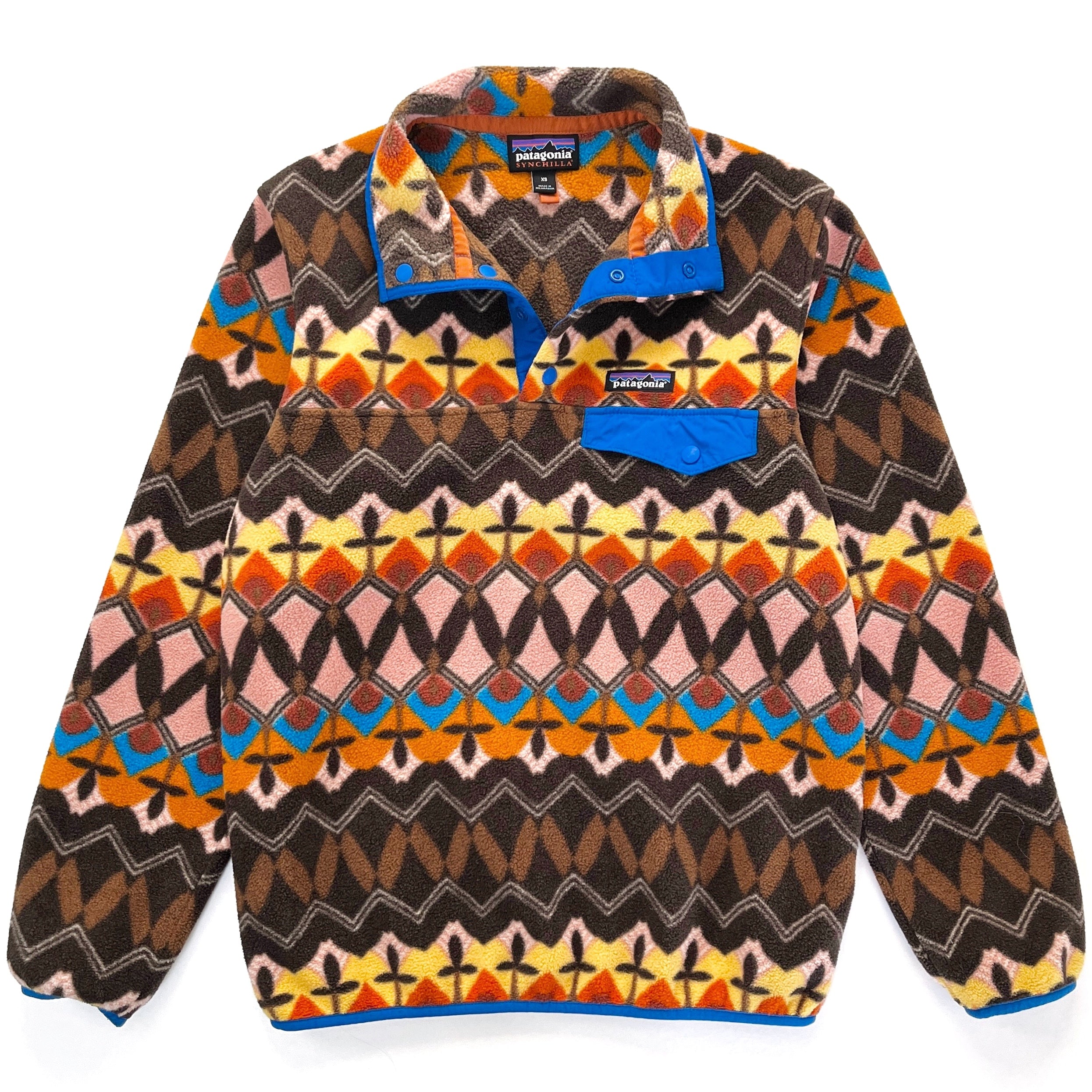 2021 Patagonia Womens Printed Synchilla Snap-T, Companion: Pink (XS)