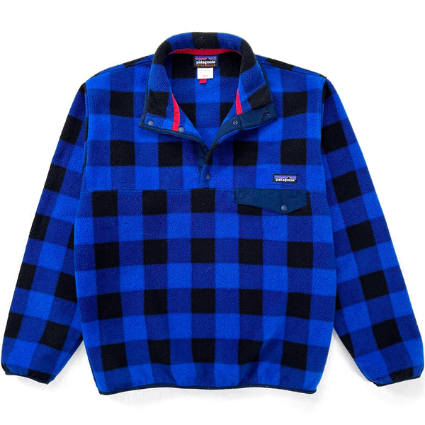 2014 Patagonia Printed Synchilla Snap-T, Fuzzy Plaid: Blue (M/L)