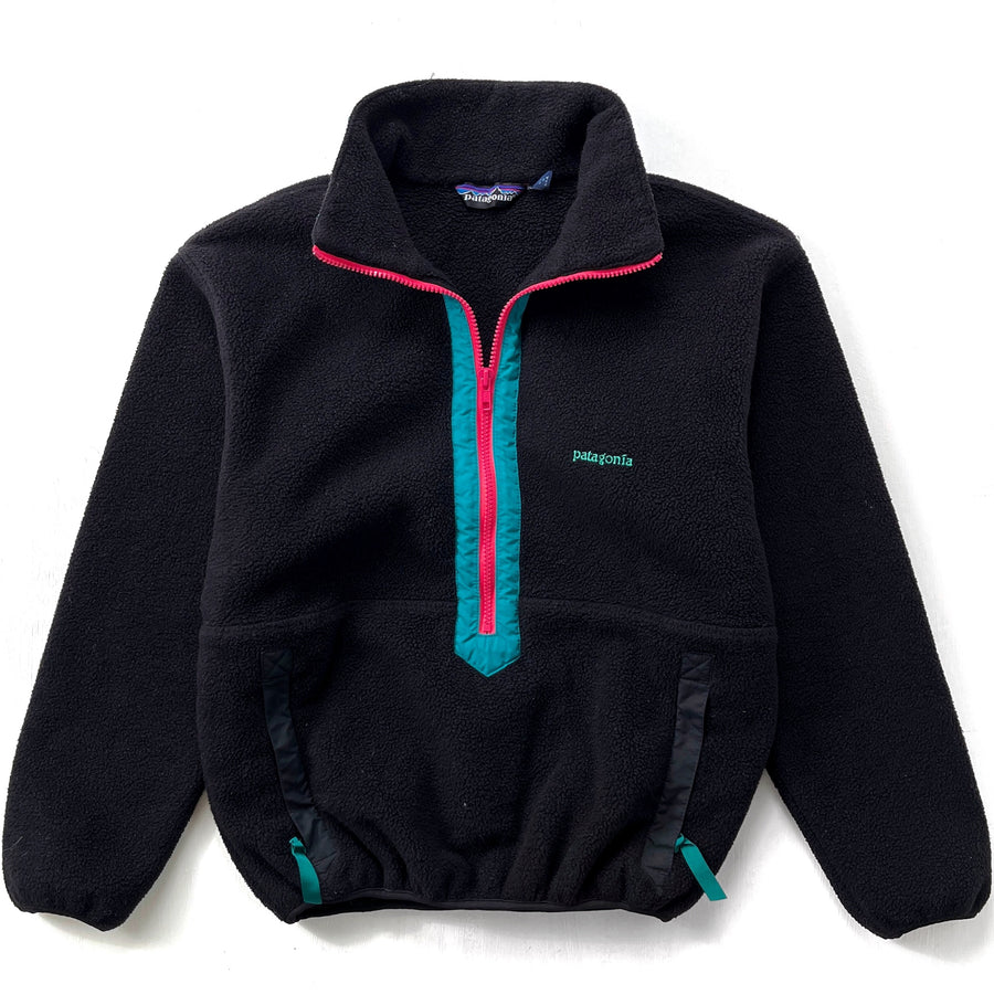 1988 Patagonia Womens Synchilla Half-Zip Fleece Sweater, Black (S)