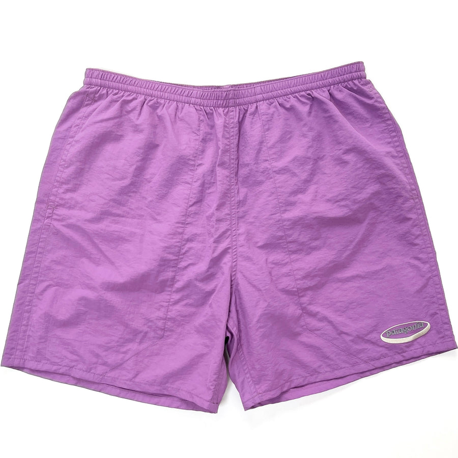 2026 Patagonia Mens 5” Baggies Shorts, ‘95 Oval Logo: Faded Magenta (L)