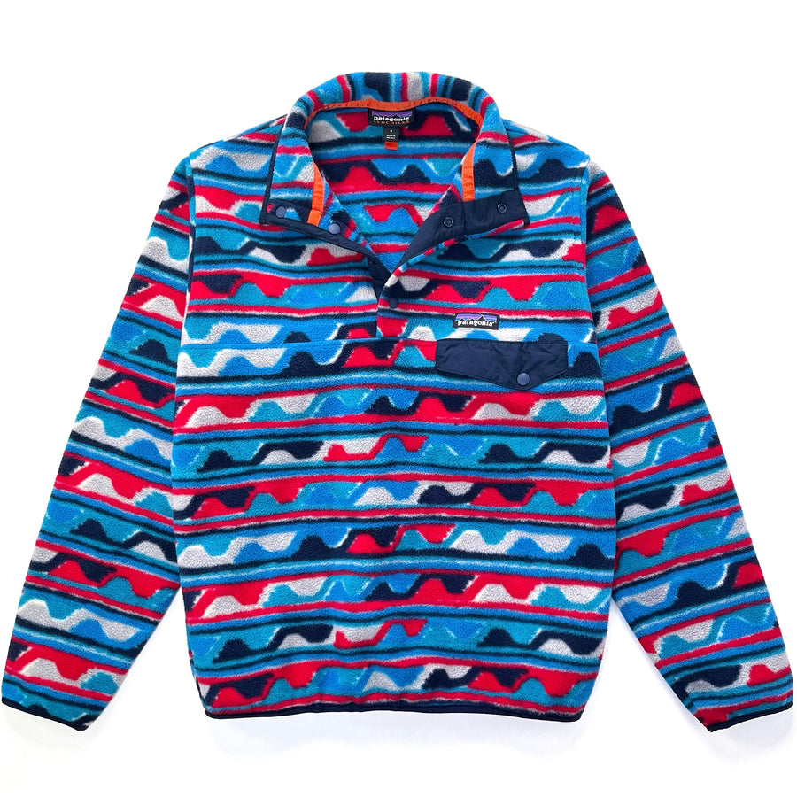 2016 Patagonia Printed Synchilla Snap-T Pullover, Delta: Navy Blue (S)