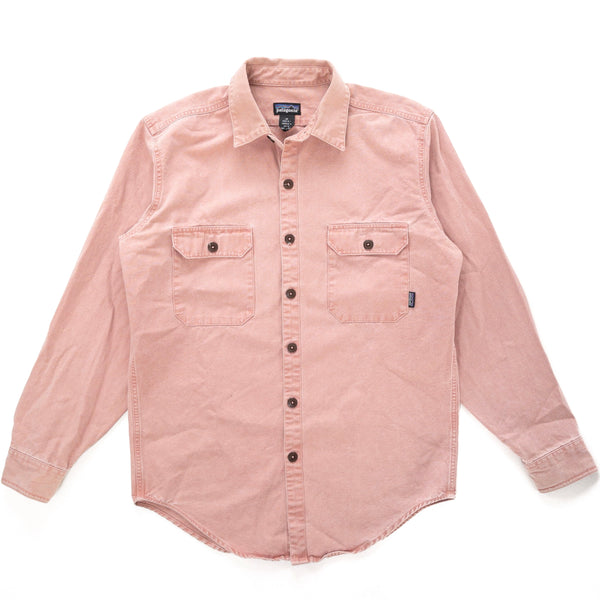 1990 Patagonia Original Garment Dyed Cotton Canvas Shirt, Weathered Red (M/L)