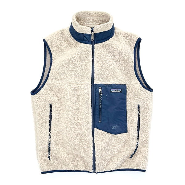 1999 Patagonia Made In The U.S.A. Classic Retro-X Vest, Natural & Night Sky (S/M)