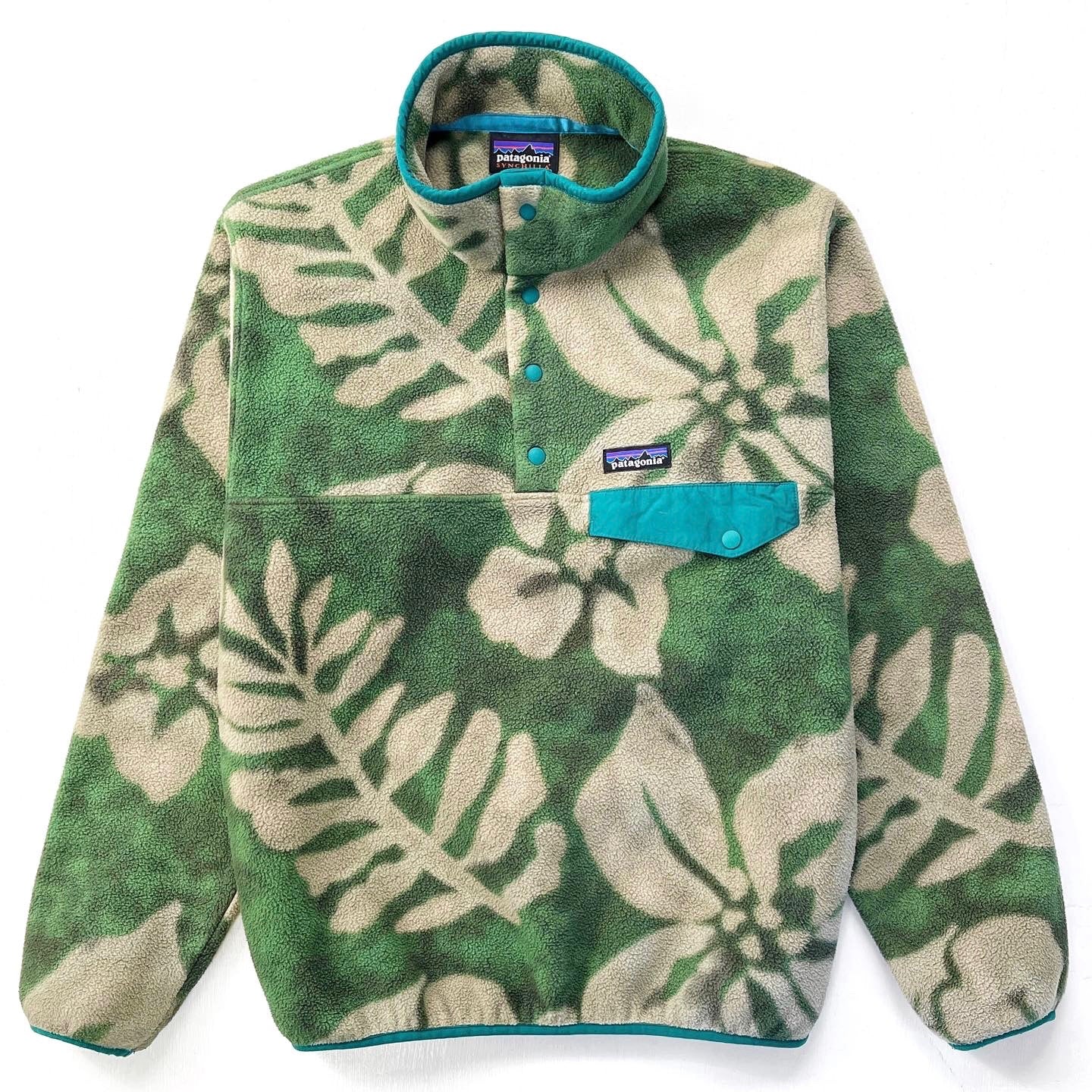 2015 Patagonia Printed Synchilla Snap-T, Spice Garden: Green (S)