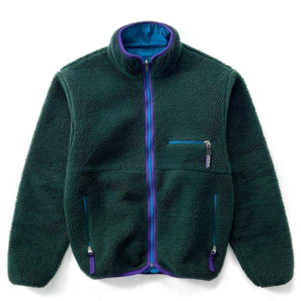1992 Patagonia Reversible Deep Pile Glissade Cardigan, Hunter (M)