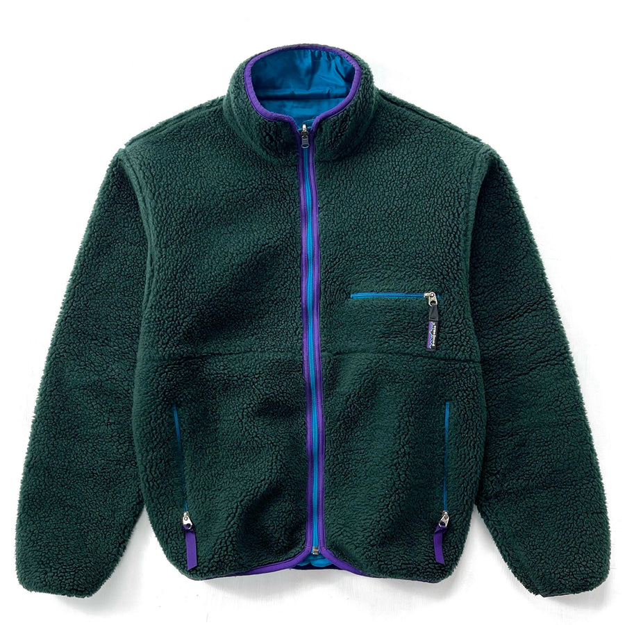 1992 Patagonia Reversible Deep Pile Glissade Cardigan, Hunter (M)