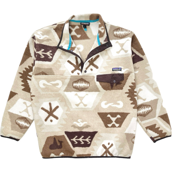 2015 Patagonia Printed Synchilla Snap-T Pullover, Cave: El Cap Khaki (L)