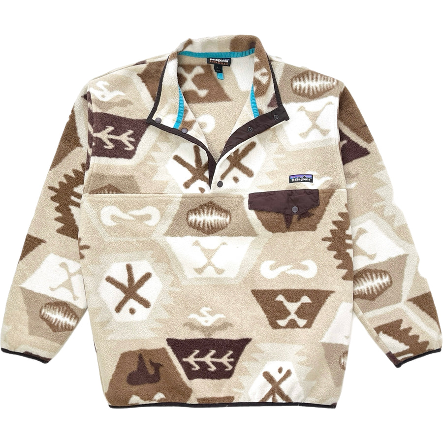 2015 Patagonia Printed Synchilla Snap-T Pullover, Cave: El Cap Khaki (L)