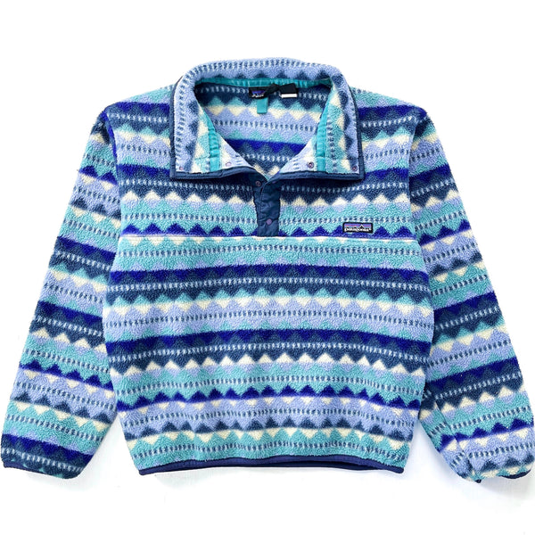 1991 Patagonia Made In The U.S.A. Printed Synchilla Snap-T Pullover, Diamonds (S)