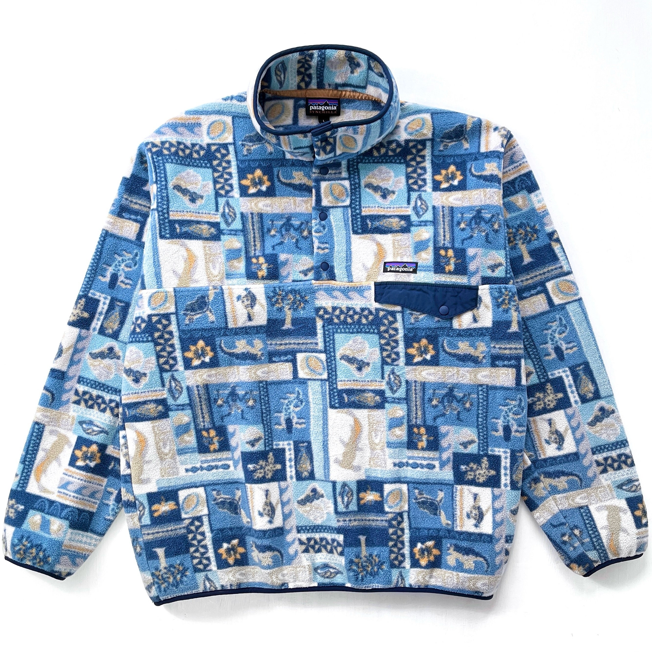 2021 Patagonia Printed Synchilla Snap-T, Galapagos: Blue (L/XL)