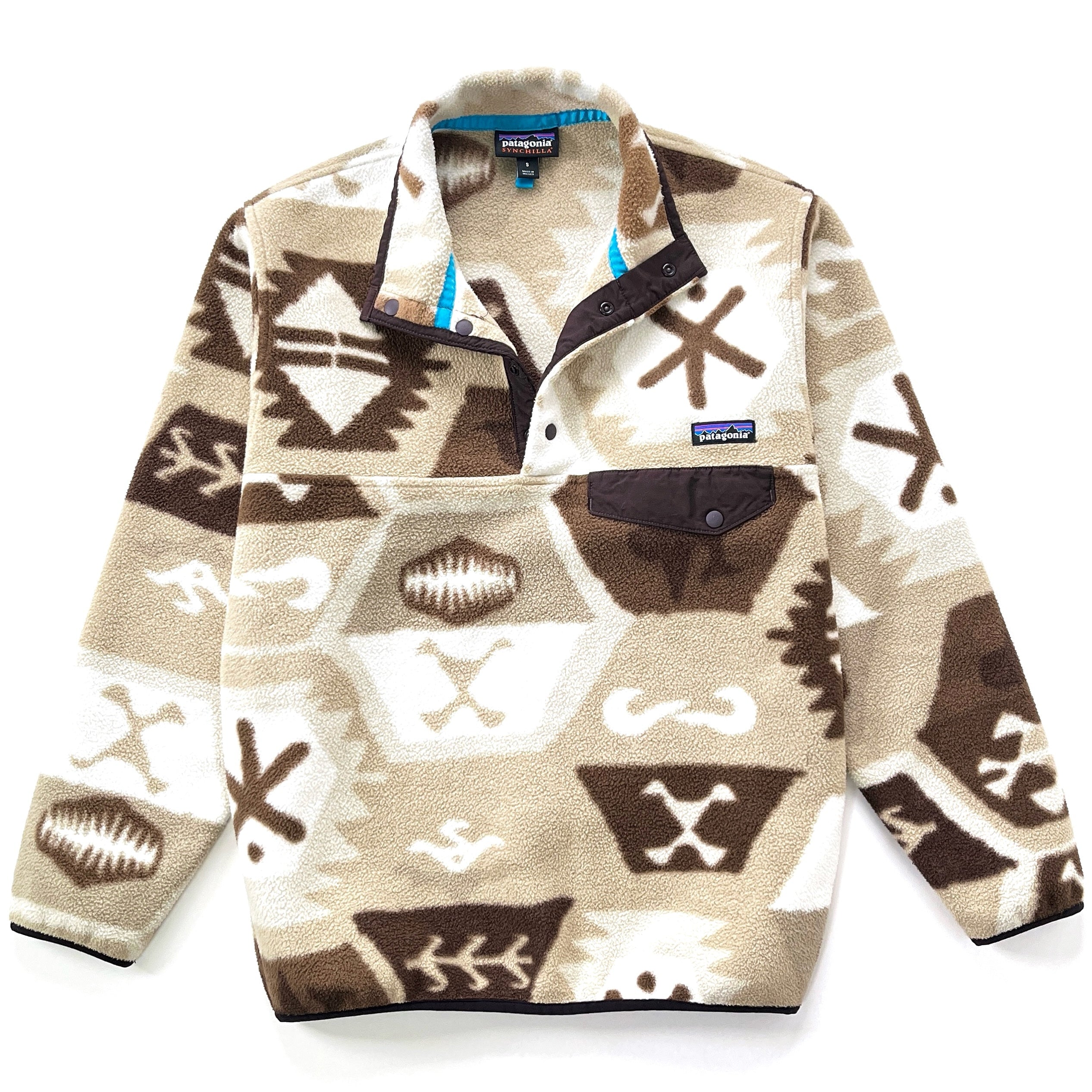 2015 Patagonia Printed Synchilla Snap-T Pullover, Cave: Khaki (S)