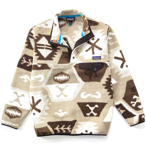 2015 Patagonia Printed Synchilla Snap-T Pullover, Cave: Khaki (S)