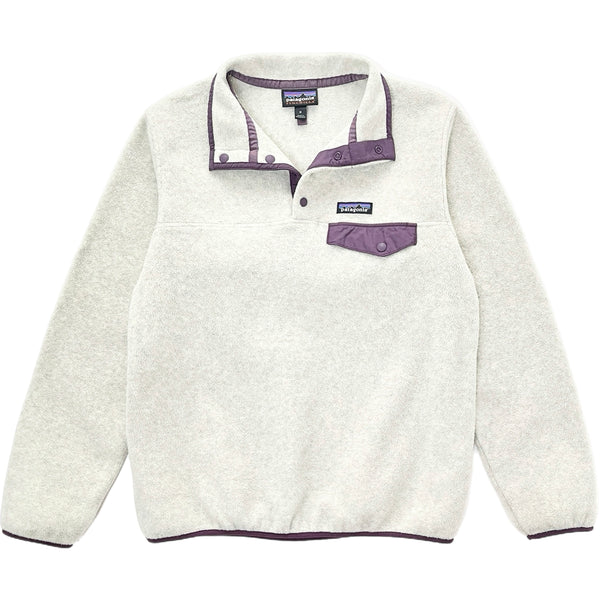 2016 Patagonia Womens Synchilla Snap-T Pullover, Oatmeal Heather / Plum (M)
