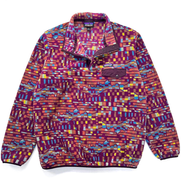 2023 Patagonia Womens Printed Synchilla Snap-T, Fitz Roy Patchwork (XL)
